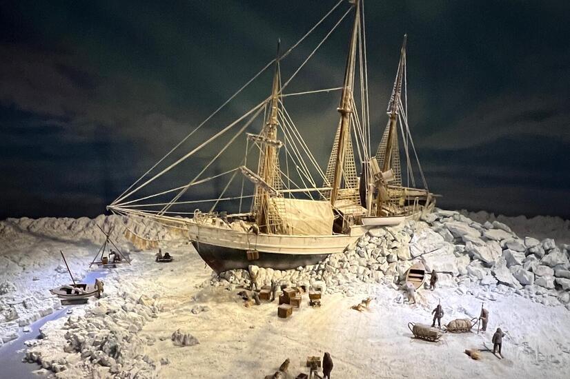 Modell der Fram. Foto: Gonzalo Gimeno. Reise nach Grönland HX Hurtigruten