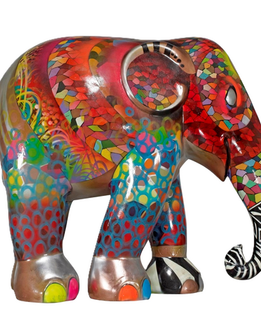 Aktuelle Darstellung des Onkel-Elefanten, Bua-Joom, vom Künstler Chor Boogie. Erhältlich bei Elephan Parade.