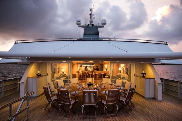 Diese exklusive Yacht ist ideal für die Erkundung des abgelegenen Archipels von Raja Ampat in der Gruppe oder als Familie. aqua blu luxus yacht indonesien raja ampat