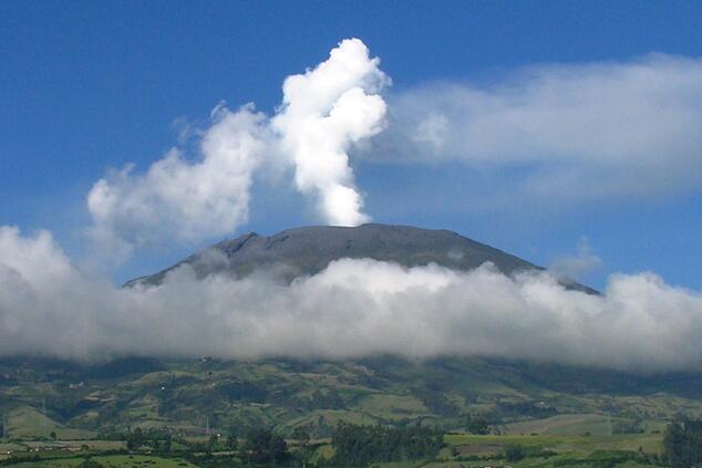 Der Vulkan Galeras ist der aktivste Vulkan in Kolumbien. Foto: José Camilo Martínez. galeras vulkan kolumbien