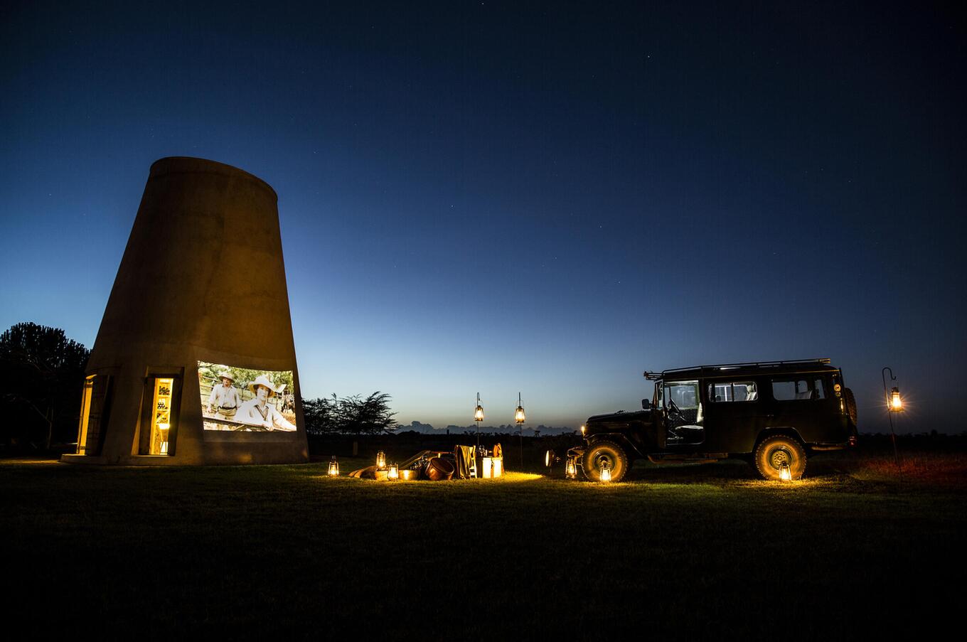 Open-Air-Kino in Laikipia. Foto:Segera