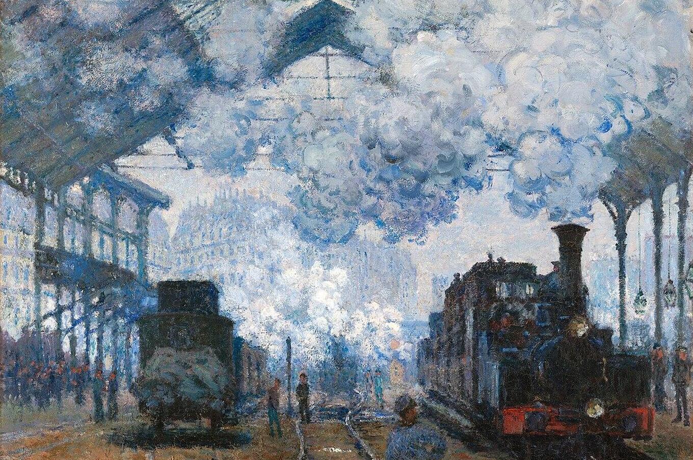 Der Bahnhof Saint-Lazare, Ankunft eines Zuges. Claude Monet, 1877. Der Bahnhof Saint-Lazare, Ankunft eines Zuges. Claude Monet, 1877.