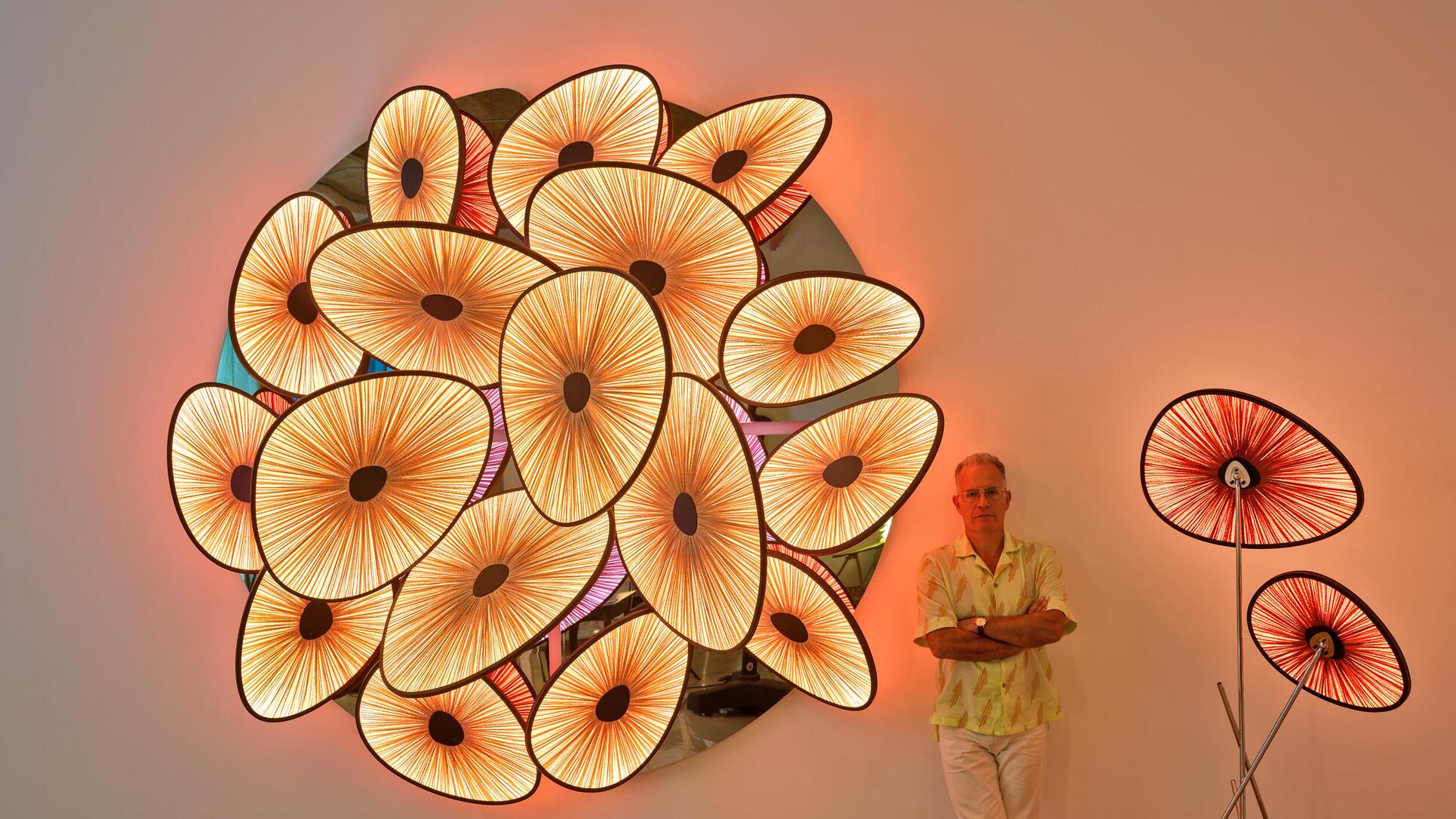 Albi Serfaty unter den auf der Design Miami präsentierten Lampen der Lakes-Kollektion