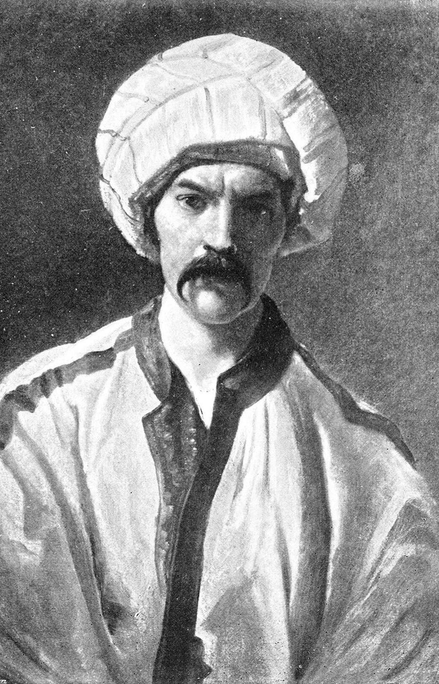 Richard F. Burton in einem Porträt während der Jahre, die er in Indien und Pakistan verbrachte. richard francis burton
